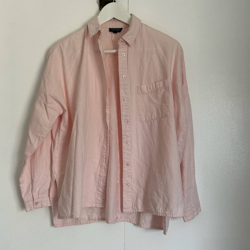 Topshop pink button down